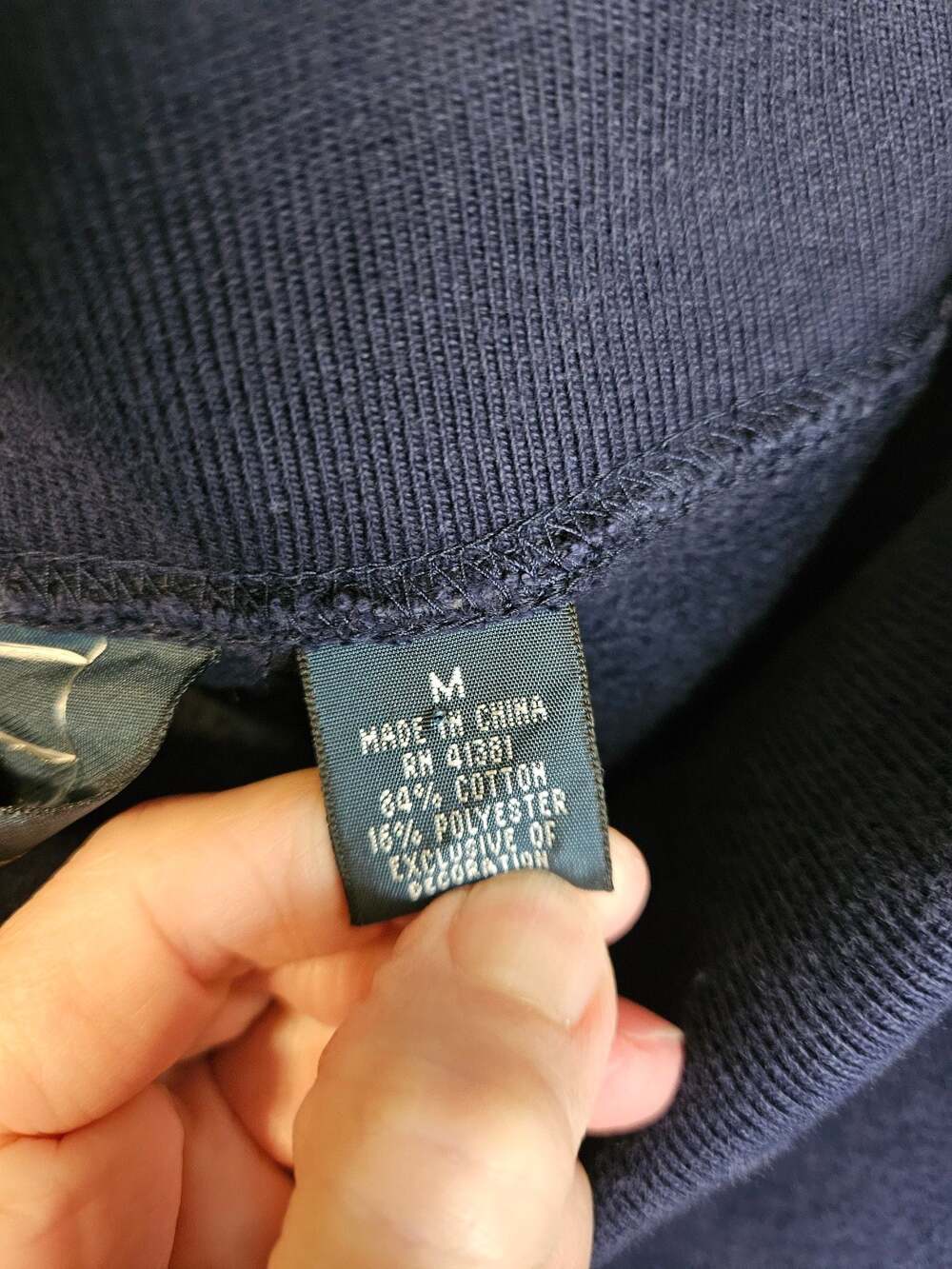 Polo Ralph Lauren Navy Blue Cotton-Blend Fleece Sweatpants Medium - Picture 3 of 4
